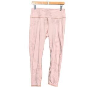 Pink Powerhold fabletics L large compression leggings athletic gym workout fall